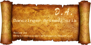 Danczinger Artemíszia névjegykártya
